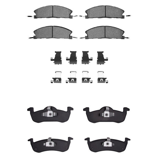 R1 13-19 Lincoln Mkt Front Semi Met Brake Pads and Hardware Kit