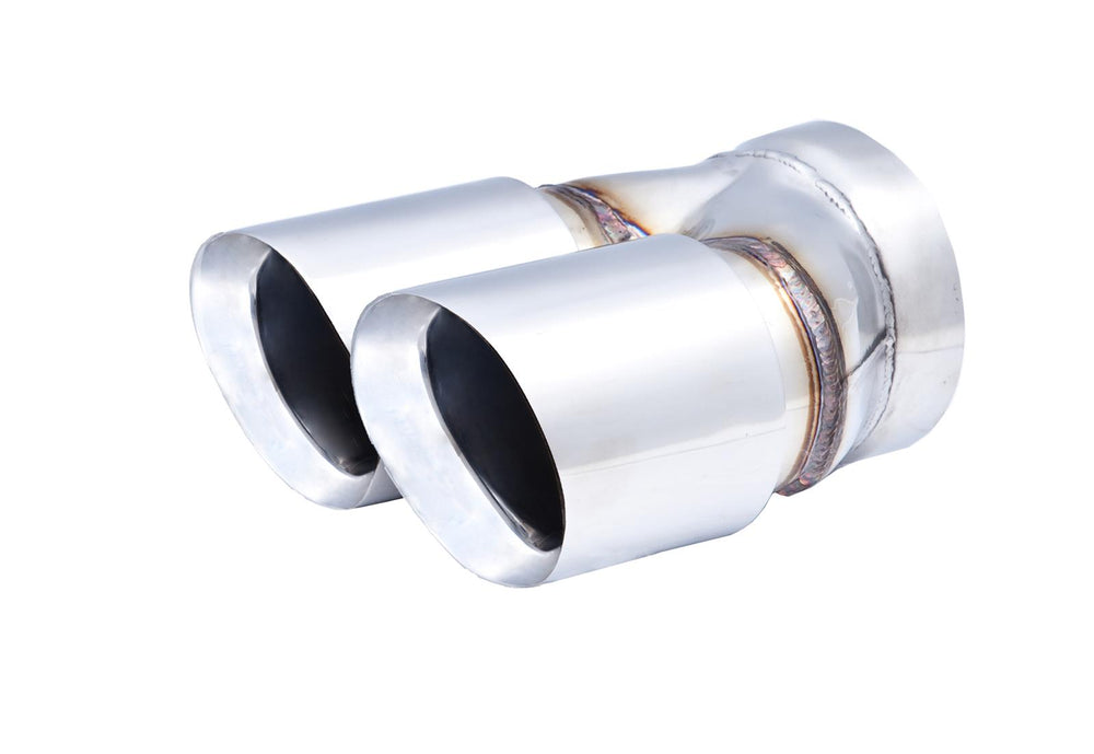 TWIN 3.5IN ROUND ANGLE CUT DUAL WALL 2.5IN INLET NO APPLICATION