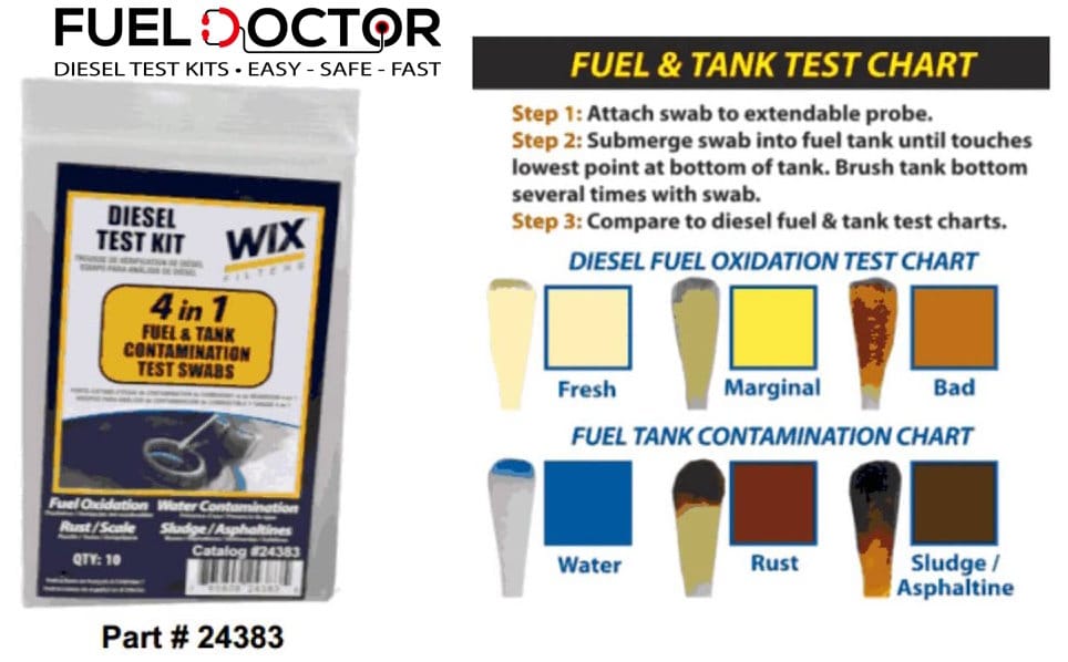 FUEL ANALYSIS KIT (DIESEL TANKS) TEST FOR CONTAMINATION 10 COTTON SWABS PER B
