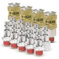 COUPLERS HIGH FLOW 1/4IN NPT M(2)& F(2)QUICK CONNECT STUDS 1/4IN M(5)& F(5)WITH VIAIR LOGO