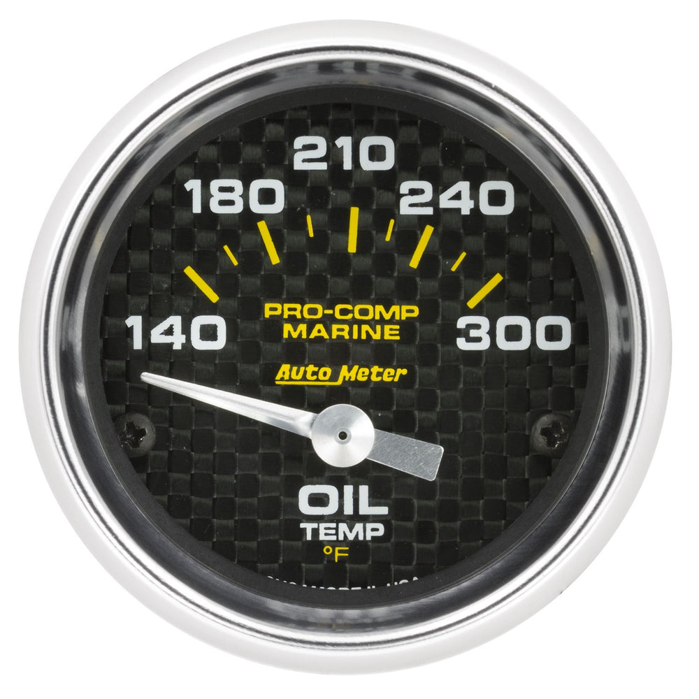 ~(0.5 lbs. 4X4X4)~ GAUGE OIL TEMP 2 1/16 IN 140-300degree F ELECTRIC MARINE CARBON FIBER