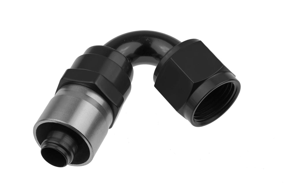 16 AN 120 DEGREE CRIMP STYLE HOSE END BLACK