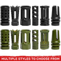 ~(1 lbs. 4X3X1)~ Interchangable AR-15 Style Suppressed Design Rifle Barrel Antenna Tip Flash Hider - This interchangable flash hider barrel tip fits RECON AR-15 Style Antennas - OLIVE DRAB / ARMY GREEN