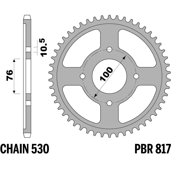 Vortex Racing Aluminum Rear Sprocket 520 40 Tooth- Silver