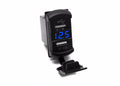 DUAL PORT USB ROCKER PANEL SIZED WITH BLUE VOLTMETER