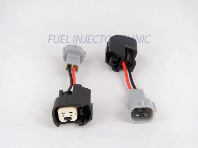 Fuel Injector Clinic Set of 4 US Car/EV6 (female) to Denso (male) injector plug adaptors