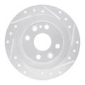 R1 90-03 Ford Escort Rear Right Drilled & Slotted Silver Brake Rotor
