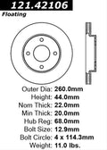 Centric C-Tek Standard Brake Rotor - Front