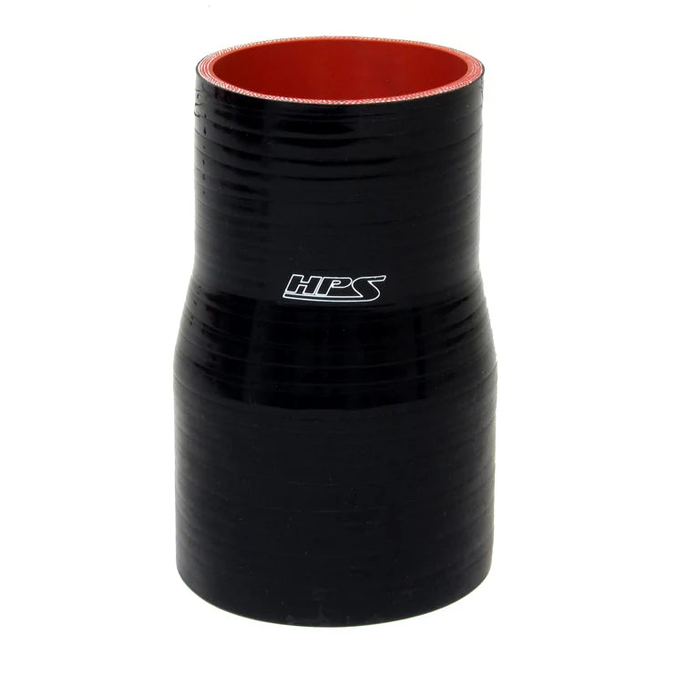 HPS Performance 2.75 - 3.5 ID 4 Long High Temp 4-ply Reinforced Silicone Reducer Coupler Hose Black (70mm - 89mm ID 102mm Length)