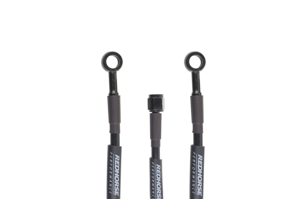 STRAIGHT 4 TO STRAIGHT BANJO (3/8IN) 60IN PREASSEMBLED BRAKE LINEBLACK
