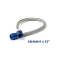 Stainless Steel Braided Hose -4An 1 Foot Blue Stainless Steel Braided Hoses NOS