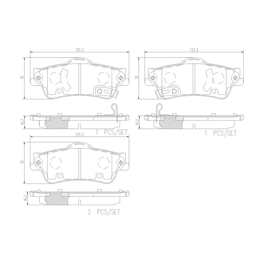 Brembo OE 11-17 Chevrolet Caprice/2014 SS/08-09 Pontiac G8 PRIME Low-Met Brake Pad - Rear