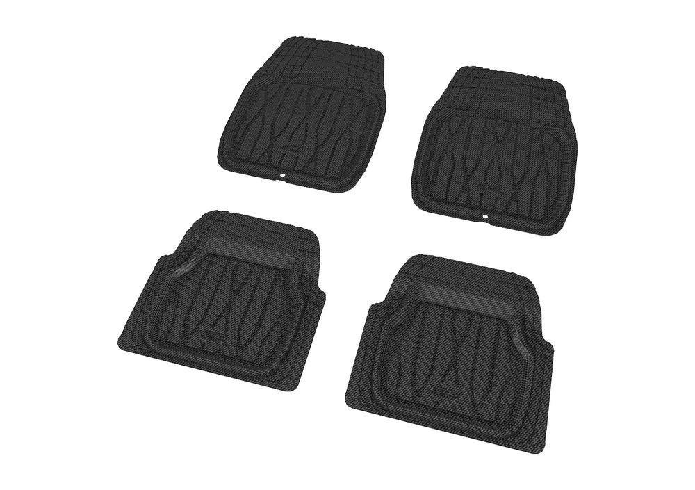 UNIVERSAL MAT 777-1 4 PCS SET KAGU SIZE:M FRONT:L26xW19 REAR:L19x19 BLACK
