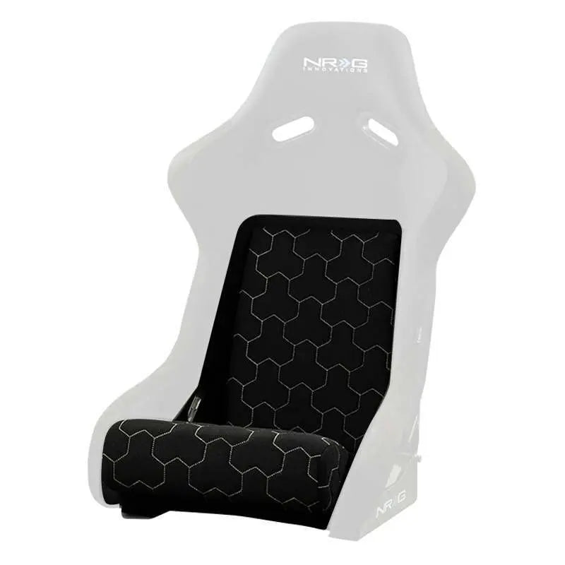 NRG FRP Bucket - White Stitching Hex Geometric 3-Piece Seat Cushion