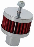 K&N Steel Base Chrome Top Crankcase Vent Filter 1in OD Vent / 2in OD / 1-1/2in H Stud Mount