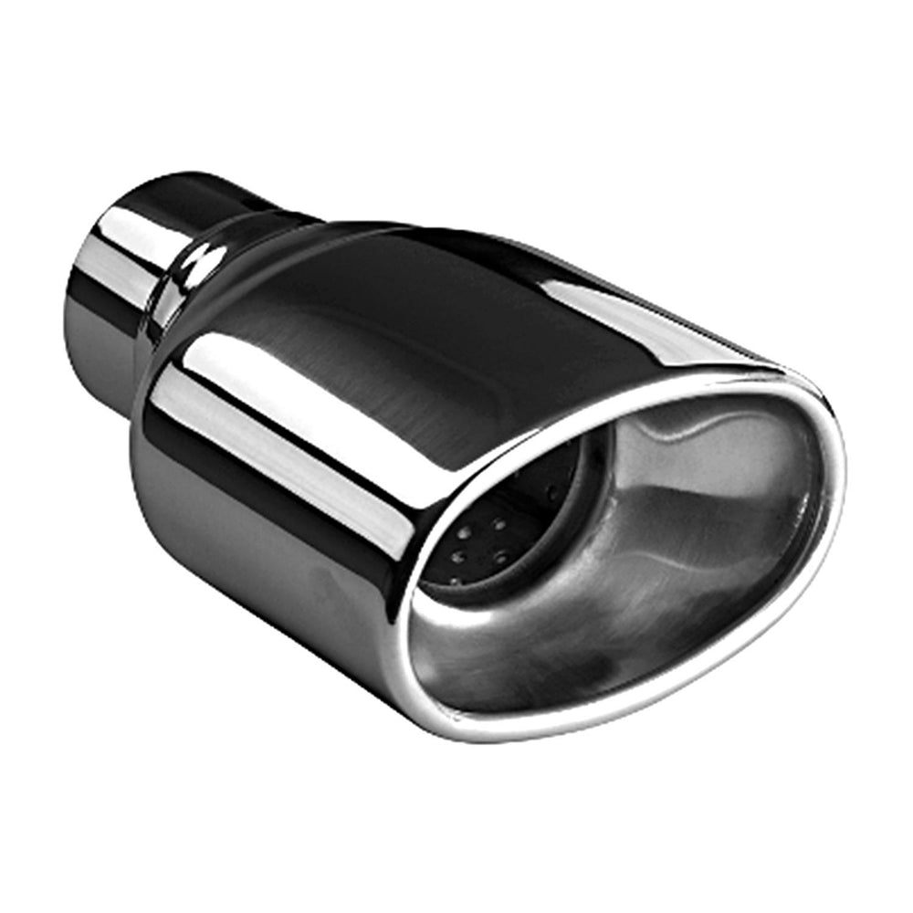 EXHAUST TIP 2.5IN ID ROLL TAPERED OUTLET 7.5IN OAL STAINLESS