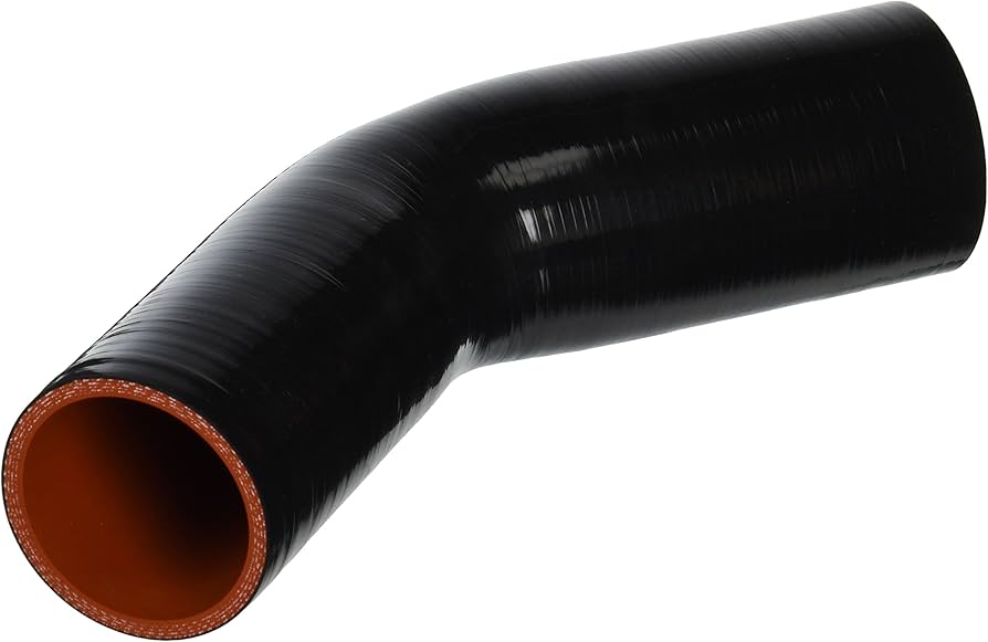 HPS Performance 2.25 - 2.5 ID High Temp 4-ply Reinforced Silicone 45 Degree Elbow Reducer Hose Black (57mm - 63mm ID)
