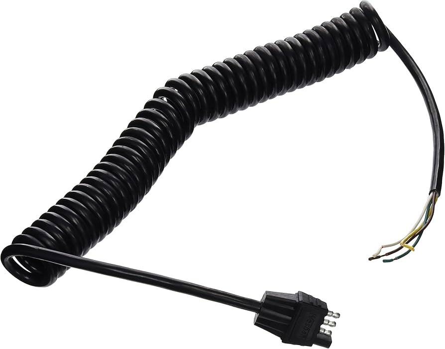 4WAY FLAT TRAILER END 11FT COILED CONNECTOR