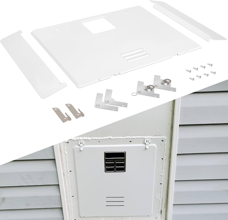WATER HEATER WIDE DOUBLE LATCH DOOR ASSEMBLY 6 GALWHITE