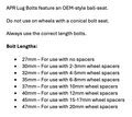 Wheel Lug Bolts Set of 10 37 mm APR