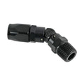 Fragola -6AN x 45 Degree Hose End x 3/8 NPT - Black