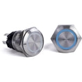 PUSH BUTTON SWITCH, HALO (20A) BLUE