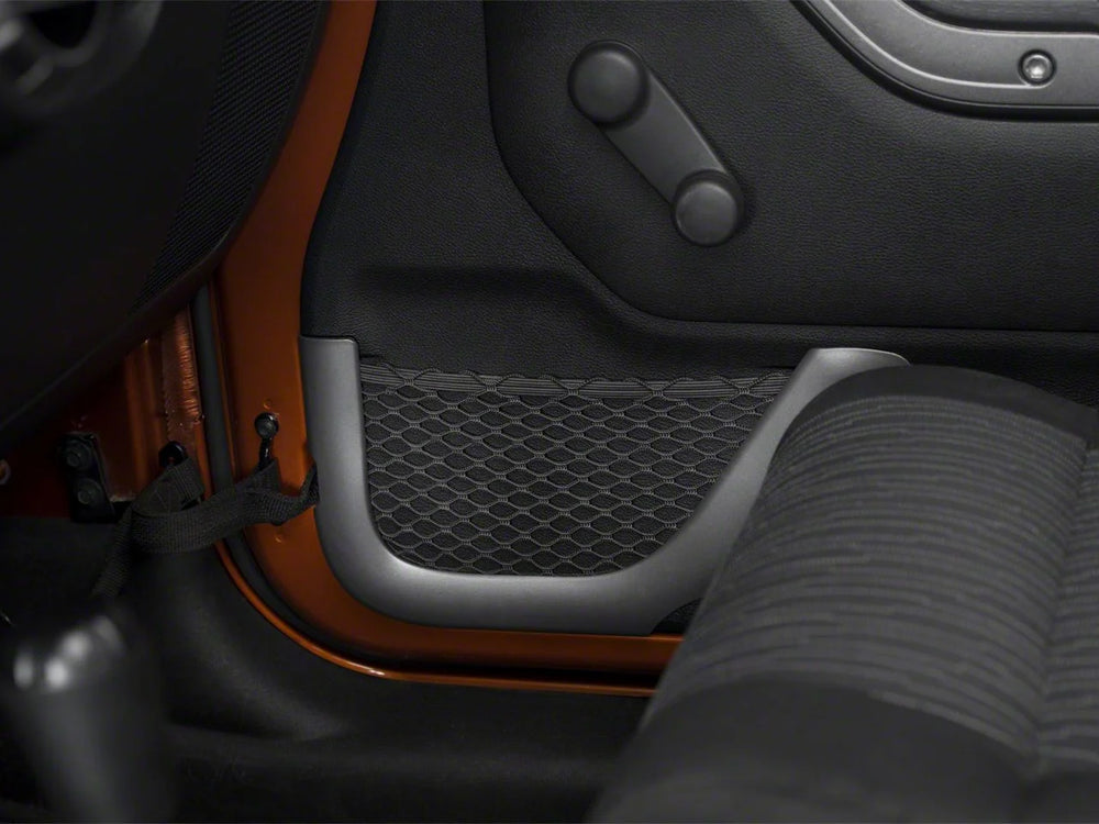 Front Charcoal Door Net Trim for 2011-2018 Wrangler JK by Rugged Ridge