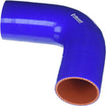 Vibrant 4 Ply Reinforced Silicone Elbow Connector - 2.5in I.D. - 90 deg. Elbow (BLUE)