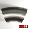 Stainless Bros 3.5in SS321 45 Deg Mandrel Bend Elbow - 1D Radius 16GA/.065in Wall (No Leg)