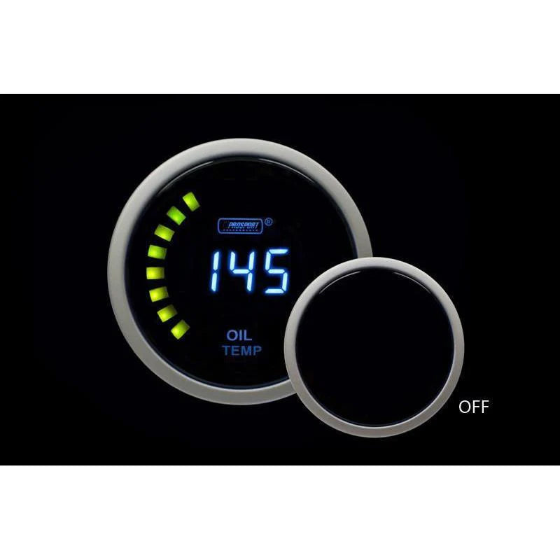 Prosport Digital Oil Temperature Gauge w/Sensor Blue 52mm Universal