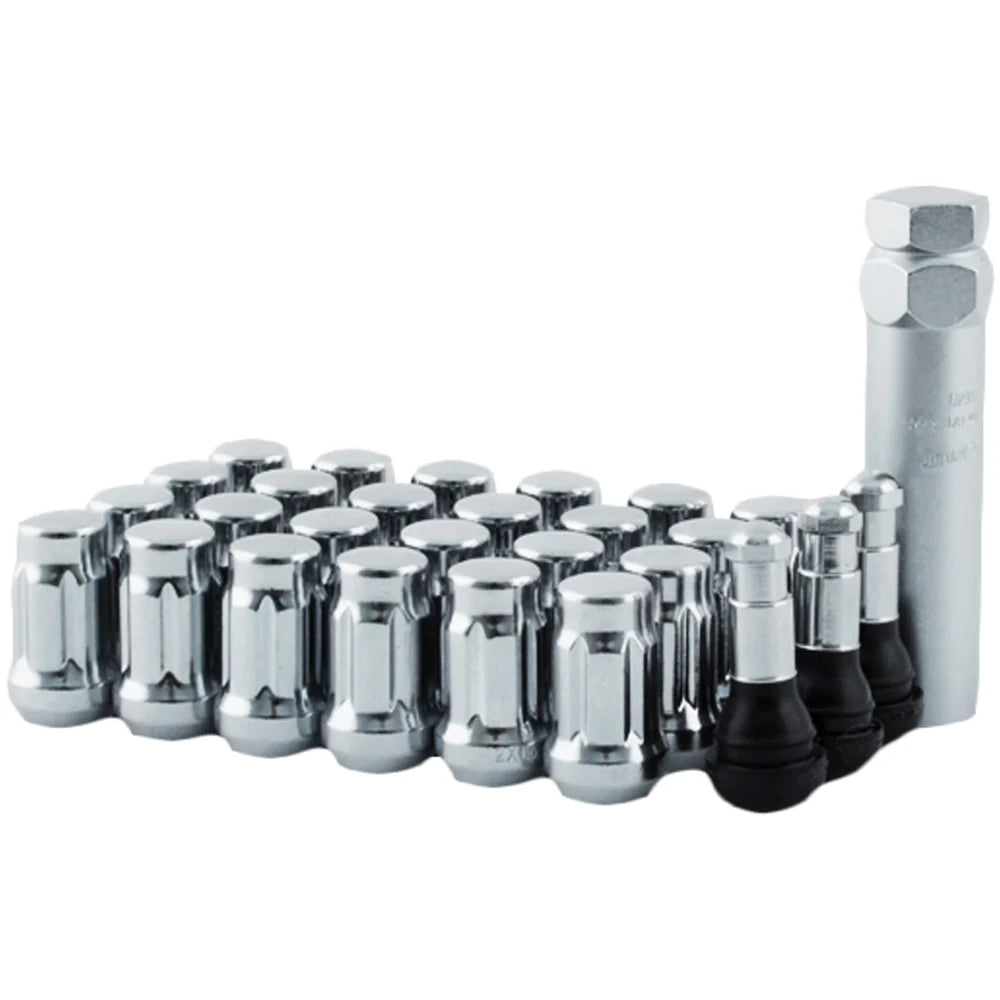 CLOSED END SPLINE INSTALL KITS CHROME SPLINE CONICAL 12X1.25 CLOSED (24 lugs)