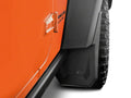 This pair of front splash guards from Rugged Ridge fits 07-18 Jeep Wrangler.