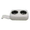WISE 3059 PORTABLE DOUBLE DRINK HOLDER FOR PONTOON FURNITURE WHITE