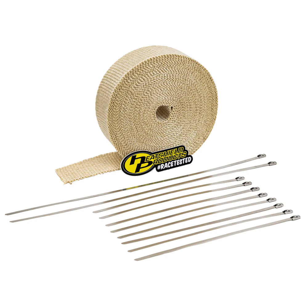 EXHAUST WRAP KIT INCLUDES STAINLESS STEEL LOCKING TIES AND INSTRUCTION SHEET