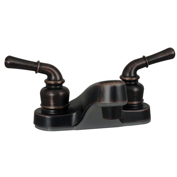 BATHROOM FAUCET 4IN 2 LEVER TEACUP 1/4 TURN PLASTIC RUBBED BRONZE