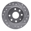R1 90-93 Mazda Miata Rear Right Drilled & Slotted Silver Brake Rotor