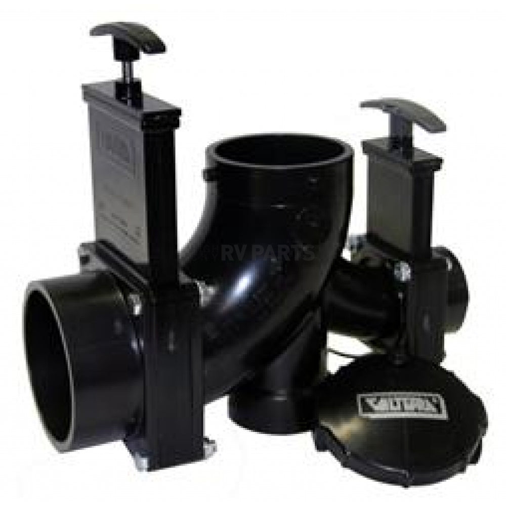 ELL DOUBLE ROTATING VALVE 3IN HUB X 11/2IN HUB X 2IN HUB X 3IN BAYONET CAP