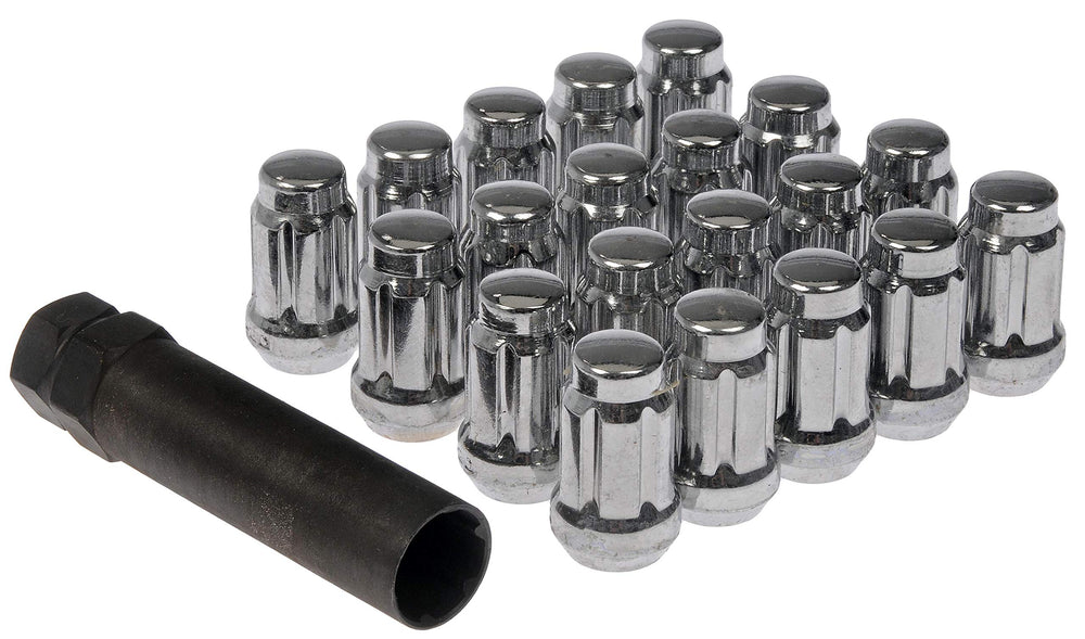 CHROME SPLINE DRIVE ACORN NUT SET M