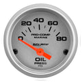 ~(0.5 lbs. 4X4X4)~ GAUGE OIL PRESSURE 2 1/16 IN 80PSI ELECTRIC MARINE SILVER