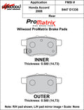 Wilwood Pad Set Promatrix D1336