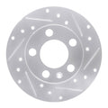 R1 Concepts Brake Rotor Drilled and Slotted Silver Fits Audi A1