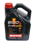 Motul 5L Synthetic Engine Oil 8100 5W-40 X-CESS Gen 2 - Case of 4