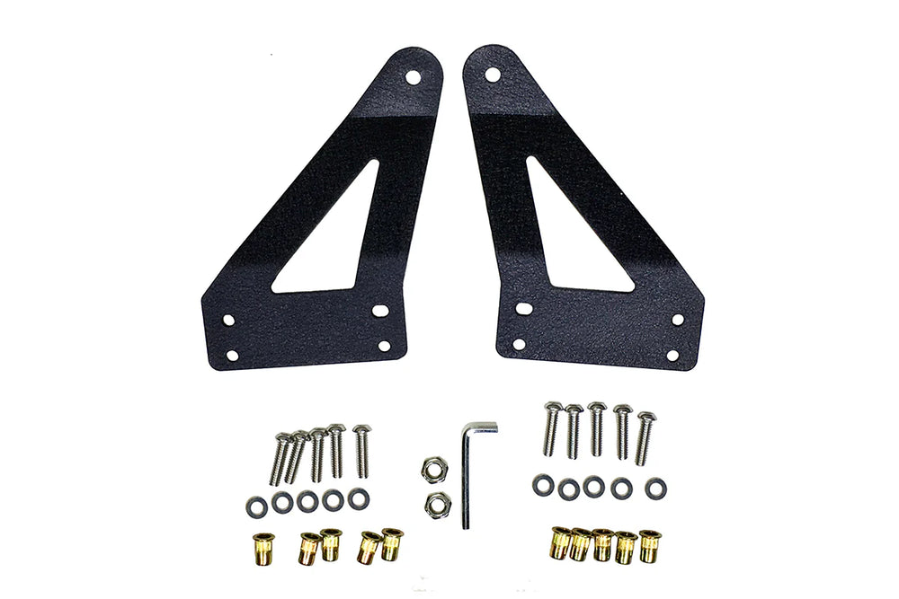 ~(1 lbs. 8X3X3)~ Jeep JK Grill Light Bar Bracket 2007-18 Wrangler JK Black Powdercoat Quake LED