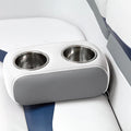 WISE 3059 PORTABLE DOUBLE DRINK HOLDER FOR PONTOON FURNITURE PLATINUM / MOCHA JAVA