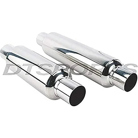 4.00IN X 16.00IN RESONATOR HIPOLISHED SS MUFFLER 2.50IN ID / 2.50IN OD