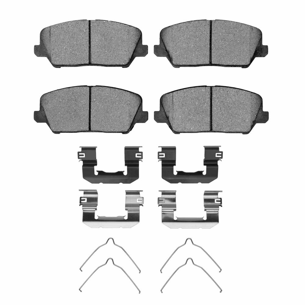 R1 16-17 Hyundai Veloster Front Semi Met Brake Pads and Hardware Kit
