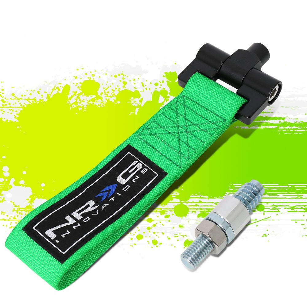 NRG Bolt-In Tow Strap Green- BMW E30 (5000lb. Limit)