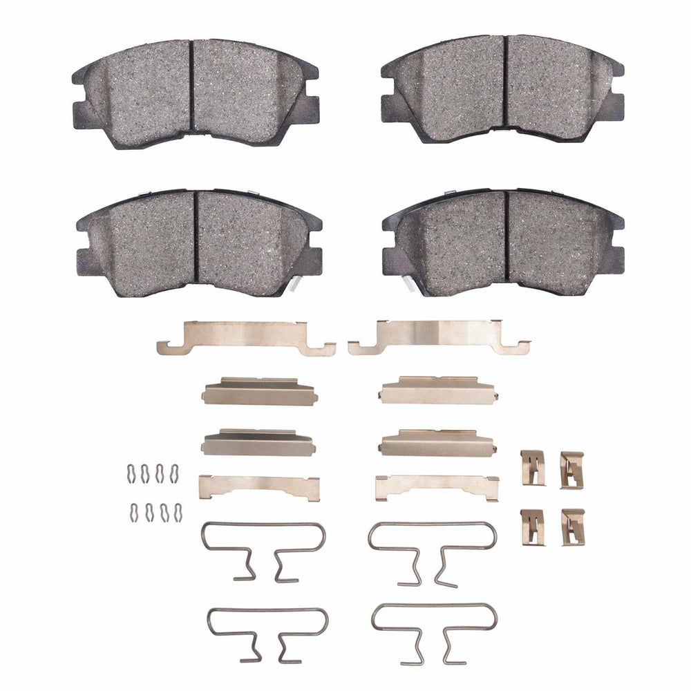 R1 86-08 Mitsubishi Van 1000 (Mexico) Front Ceramic Brake Pads and Hardware Kit
