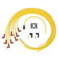 Spark Plug Wire Set 8MM Yellow With Orange 90 Deg Boots 4041 8MM Universal Fit Super Stock Spark Plug Wires Feature A Spiral Core And Yellow Silicone Jacket ACCEL