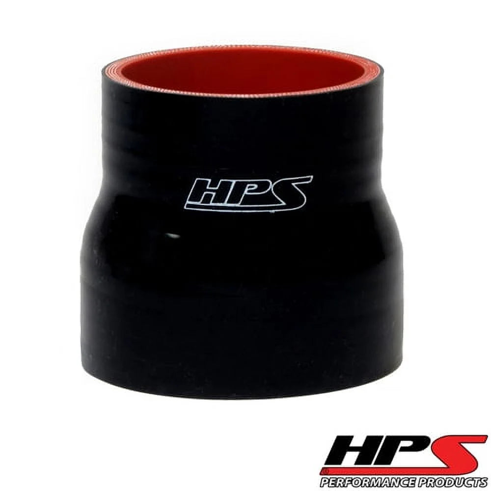 HPS Performance 2.25 - 3.5 ID 3 Long High Temp 4-ply Reinforced Silicone Reducer Coupler Hose Black (57mm - 89mm ID 76mm Length)